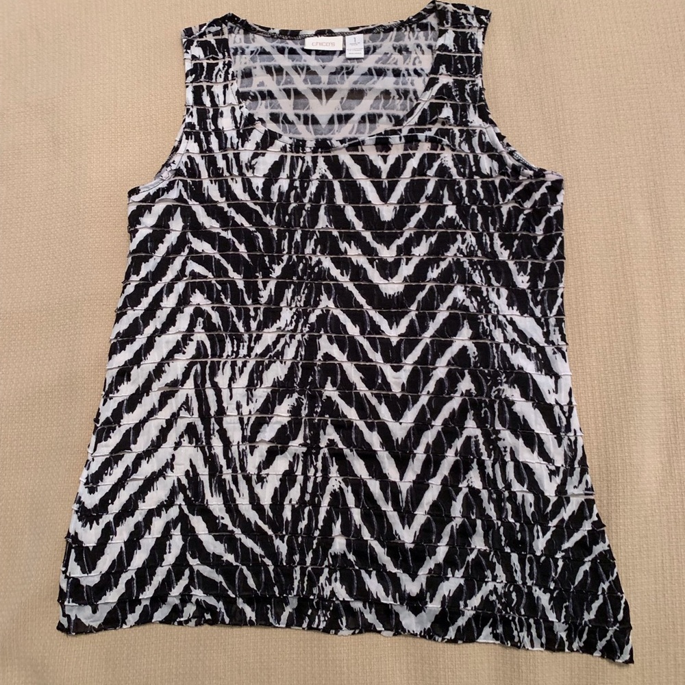 Sleeveless ruffled shell